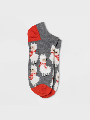 Women's Llama Low Cut Socks - Xhilaration™ Charcoal 4-10