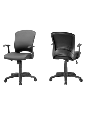 Office Chair Leather Look Multi Position Black - Everyroom