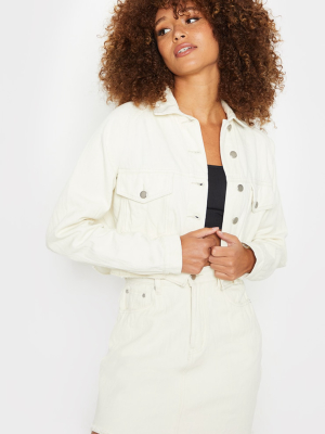 Unbleached Cropped Denim Jacket