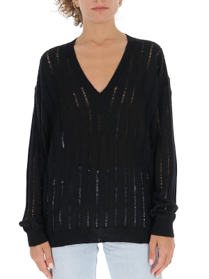 Uma Wang Sheer V-neck Knitted Jumper