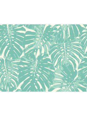 Jamaica Wallpaper In Aqua From The Tortuga Collection By Seabrook Wallcoverings