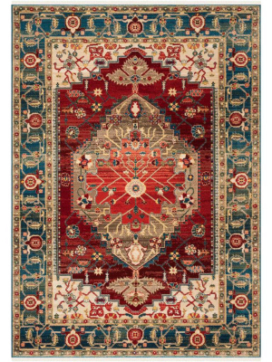 Kashan Blue/red Area Rug