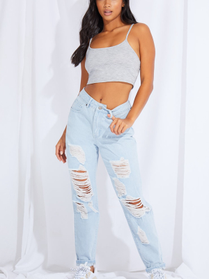 Petite Light Wash Distressed Jeans