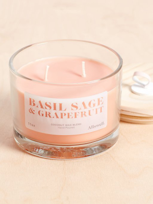 Basil Sage And Grapefruit Coconut Wax Blend Candle