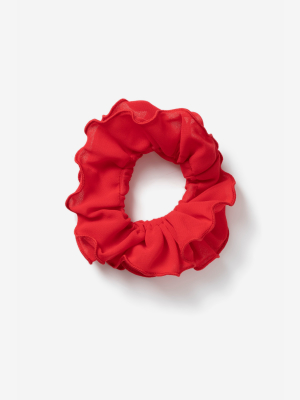 **red Layered Hair Scrunchie