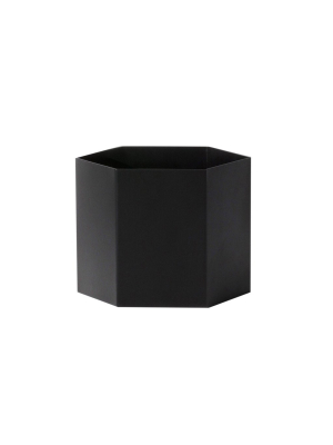 Extra Large Hexagon Pot In Black