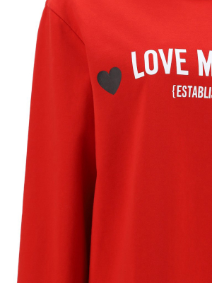 Love Moschino Logo Print Hoodie