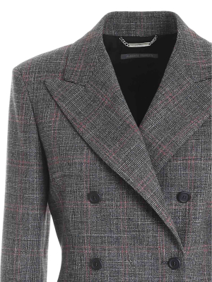 Alberta Ferretti Plaid Double Breasted Blazer