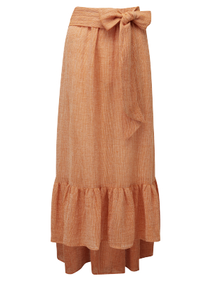 Nicole Orange Chios Gauze Skirt