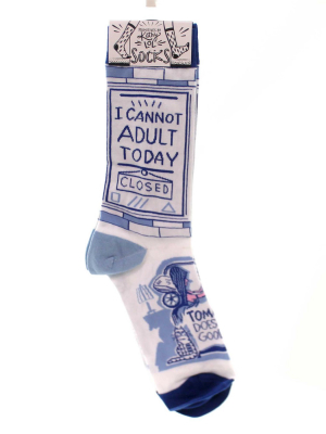 Novelty Socks " I Can Not Adult Today Socks Womens Primitives By Kathy - Socks