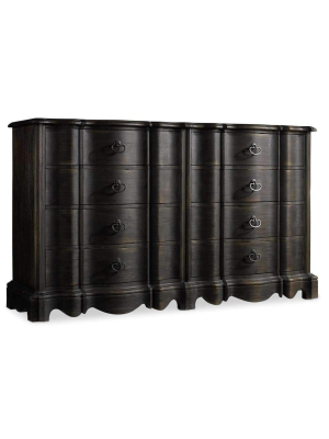 Corsica Dark Eight Drawer Dresser