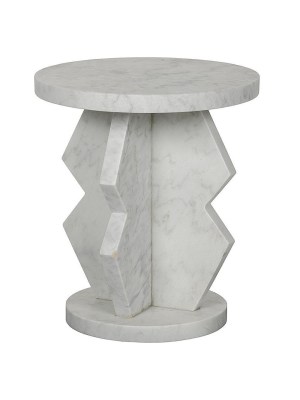 Noir Belasco Marble Side Table - Natural