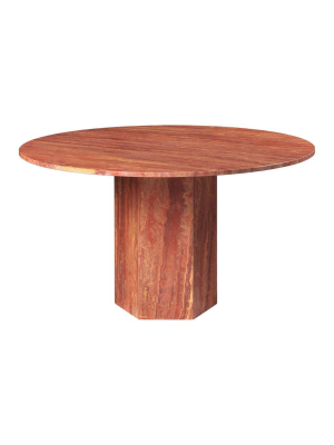 Epic Round Dining Table: Travertine