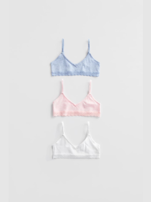 Three-pack Of Lace Bralettes