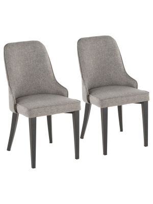 Set Of 2 Nueva Contemporary Dining Accent Chair Gray - Lumisource