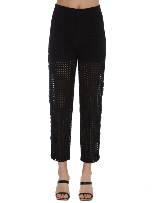 Pinko Embroidered High-rise Cropped Pants