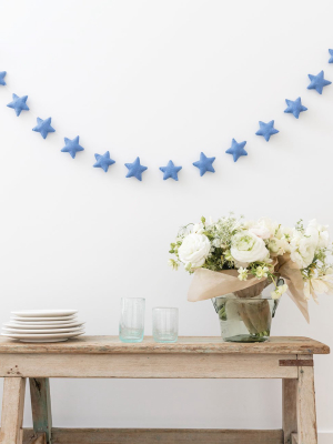 Star Felt Garland - Serenity Blue