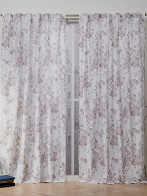 Lillian Back Tab Light Filtering Window Curtain Panels - Nicole Miller