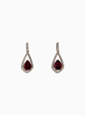 Effy Bordeaux 14k Rose Gold Rhodolite Garnet And Diamond Earrings, 2.79 Tcw