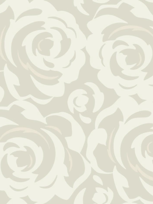 Lavish Wallpaper In White On Grey From The Breathless Collection By Candice Olson For York Wallcoverings