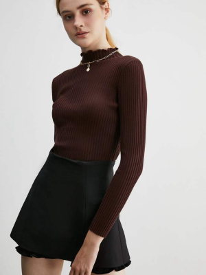 Valentina Brown High Neck Sweater