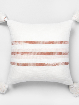 18" X 18" Center Slub Stripe Throw Pillow - Hearth & Hand™ With Magnolia