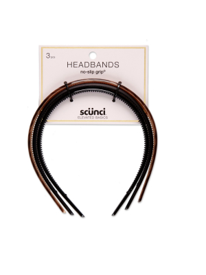 Scunci No Slip Skinny Headbands - 3pk