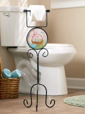 Lakeside Seasonal Toilet Paper Holder For Easter, Winter With 6 Interchangeable Plaques