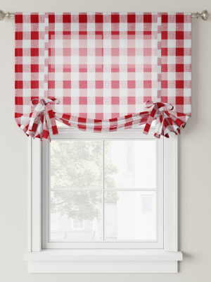 63"x42" Balloon Shade Light Filtering Curtain Panel Red - Threshold™