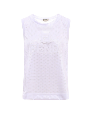 Fendi Logo Micromesh Tank Top