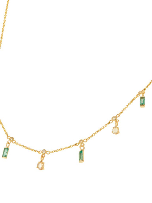 Emerald Drops Necklace Y14-d-em