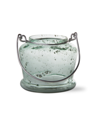 Tag Luna Hanging Tealight Holder Light Green Glass Candle Holder For Standard Size Tealight Votive Or Led Candle Home Décor