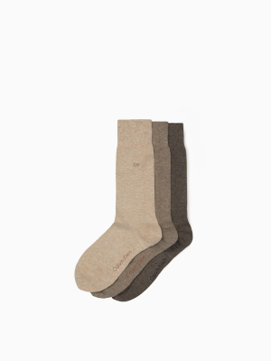3-pack Combed Cotton Blend Logo Dress Socks