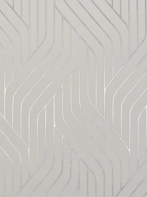 Ebb And Flow Wallpaper In White And Silver By Antonina Vella For York Wallcoverings