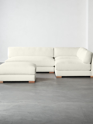 Piazza Snow 4-piece Modular Single Apartment Sofa Sectional