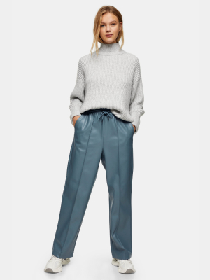 Sea Foam Straight Leg Pu Pants