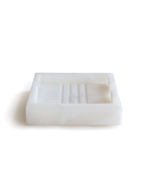Room - Pitti Square Soap Dish - Alabaster