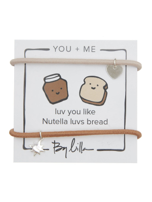 By Lilla You + Me "luv You Like Nutella Luvs Bread" Hair Tie Bracelet