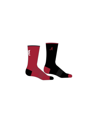 Ncaa Alabama Crimson Tide Men's Crew Socks 2pk Gift Box - 10-13