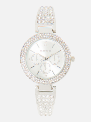 Crystal Bezel Bangle Bracelet Watch