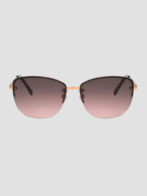 Women's Tortoise Shell Print Square Sunglasses - A New Day™ Rose Gold