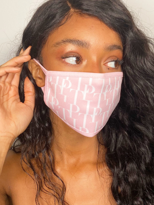 Plt Baby Pink Monogram Print Fashion Mask