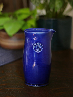 Kelly Pottery, Tall Glazed Blue Ceramic Coffee Pot