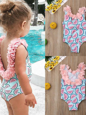 Toddler Baby Girls Watermelon One-piece Swimsuit