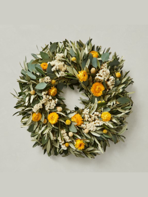 Olive Billy Button Wreath