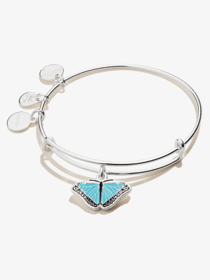 Blue Morpho Butterfly Charm Bangle