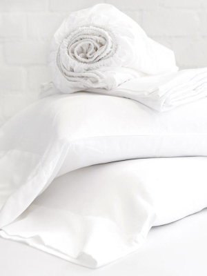 Pom Pom At Home Cotton Sateen Sheet Set - White