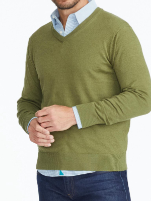 Cotton-linen V-neck Sweater - Final Sale