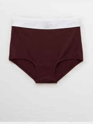 Aerie Cotton Logo High Waisted Boybrief Underwear