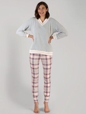 Sleepy Tartan Sherpa Set